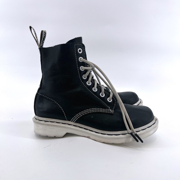 Dr. Martens Shoes - Dr. Doc Martens 1460 Pascal BW Black & White Leather Boots Size 38 Combat Grunge